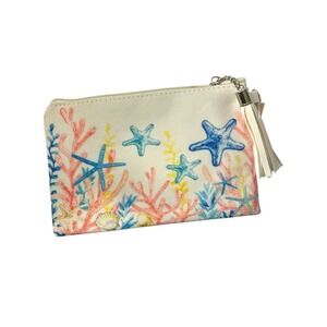 Starfish and coral makeup bag‎ / Wristlet